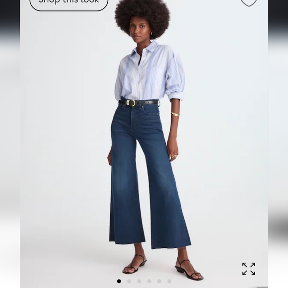 NWT Madewell Women's Flared Wide-Leg Crop Jeans Size 26 - Picture 1 of 9